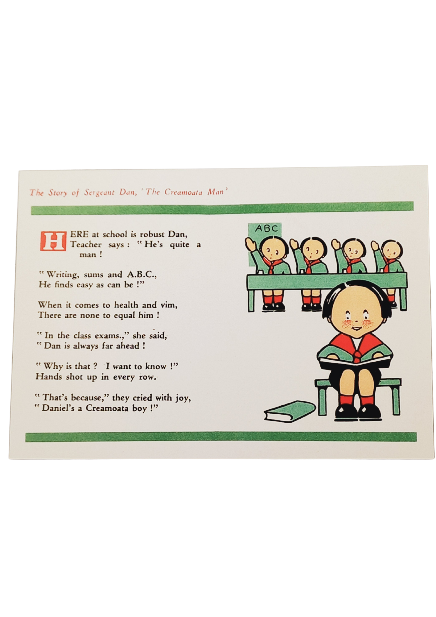 Sergeant Dan "at School" Postcard