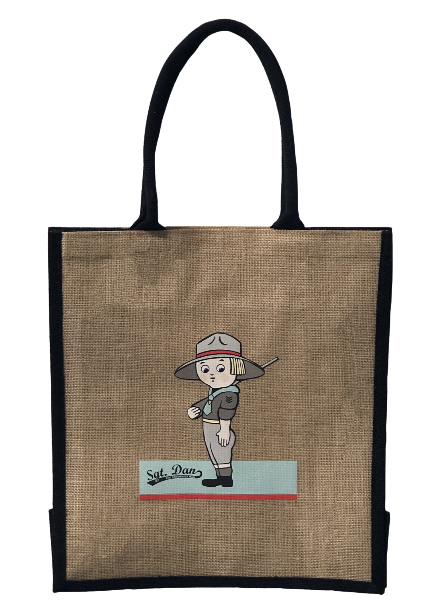 Sergeant Dan Jute Bag Natural with Black Gusset
