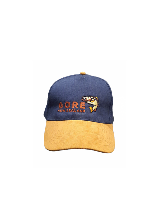 A Cap in Navy & Tan with Trout
