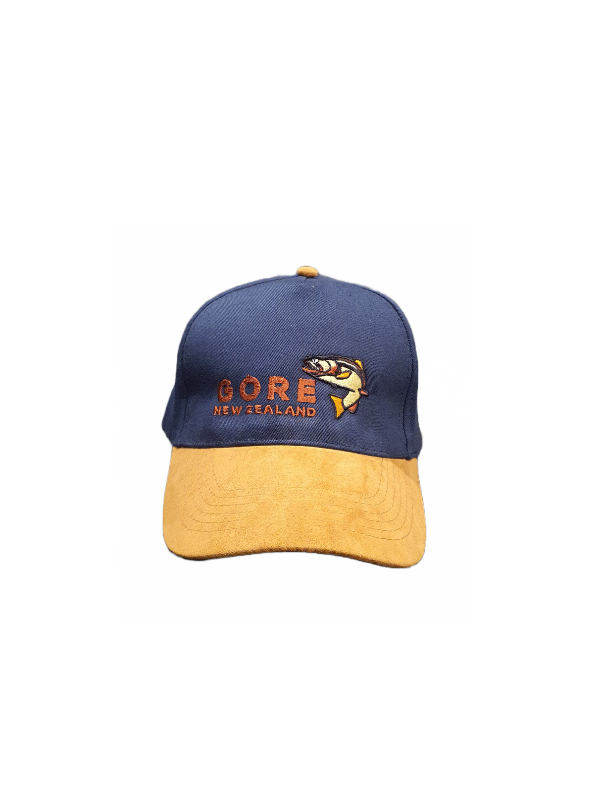A Cap in Navy & Tan with Trout Gore NZ Shop